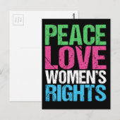 Peace Love Women's Rights Briefkaart (Voorkant / Achterkant)