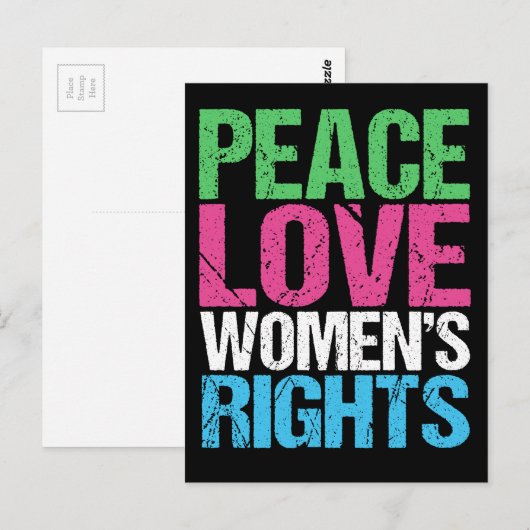 Peace Love Women's Rights Briefkaart (Voorkant / Achterkant)