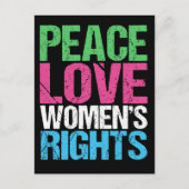 Peace Love Women's Rights Briefkaart (Voorkant)