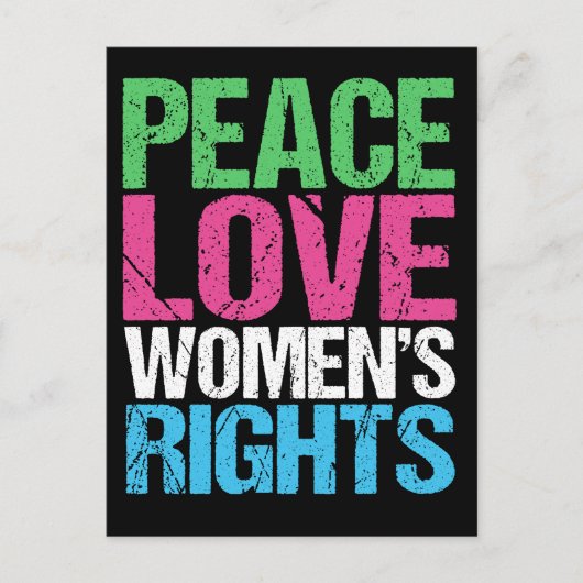 Peace Love Women's Rights Briefkaart (Voorkant)