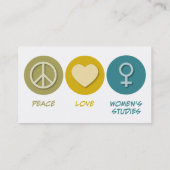 Peace Love Women's Studies Visitekaartje (Achterkant)