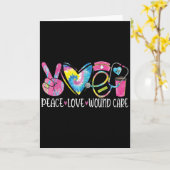 Peace Love Wound Care Nurse Nursing Heart Stethosc Kaart (Gele Bloem)