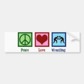 Peace Love Wrestling Bumpersticker (Voorkant)