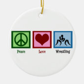 Peace Love Wrestling Team Kerstmis Keramisch Ornament (Voorkant)