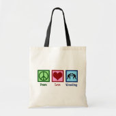Peace Love Wrestling Tote Bag (Voorkant)