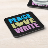 Peace Love Write Bier Onderzetter (Linkerzijde)