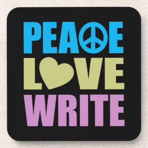 Peace Love Write Bier Onderzetter