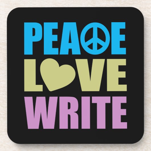 Peace Love Write Bier Onderzetter (Voorkant)