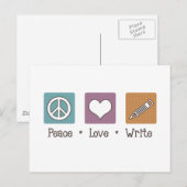 Peace Love Write Briefkaart (Voorkant / Achterkant)