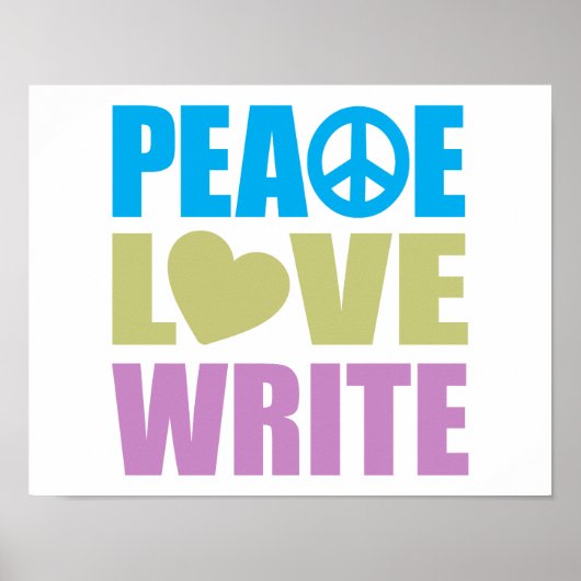 Peace Love Write Poster (Voorkant)