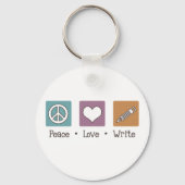 Peace Love Write Sleutelhanger (Voorkant)