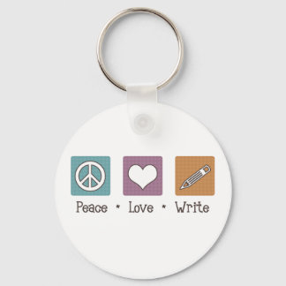 Peace Love Write Sleutelhanger