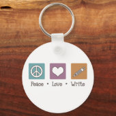 Peace Love Write Sleutelhanger (Voorkant)