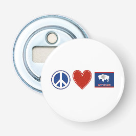 Peace Love Wyoming Button Flesopener