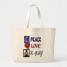 PEACE LOVE X-RAY RADIOLOGIE GROTE TOTE BAG