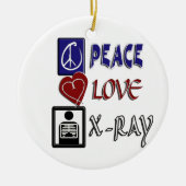 PEACE LOVE X-RAY RADIOLOGIE KERAMISCH ORNAMENT (Voorkant)
