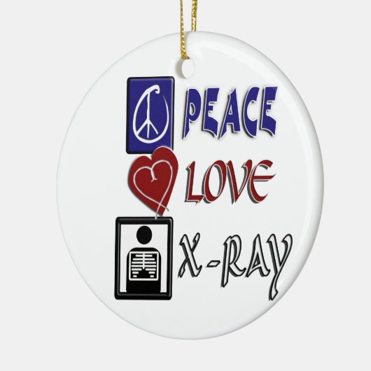 PEACE LOVE X-RAY RADIOLOGIE KERAMISCH ORNAMENT (Links)
