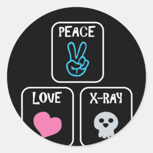 Peace Love X-Ray Radiology Tech Ronde Sticker