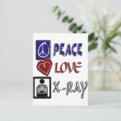PEACE LOVE XRAY BRIEFKAART (Staand voorkant)
