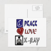 PEACE LOVE XRAY BRIEFKAART (Voorkant / Achterkant)