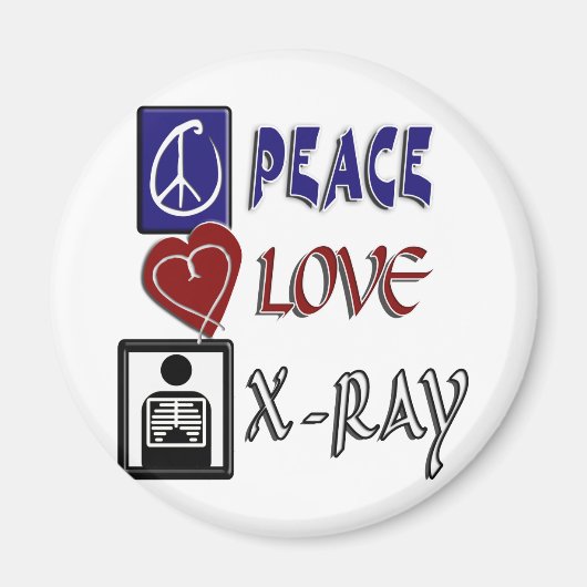 PEACE LOVE XRAY MAGNEET (Voorkant)