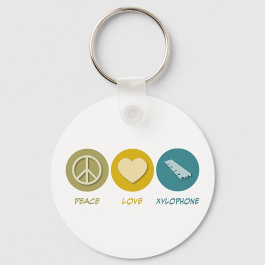 Peace Love Xylophone Sleutelhanger (Voorkant)