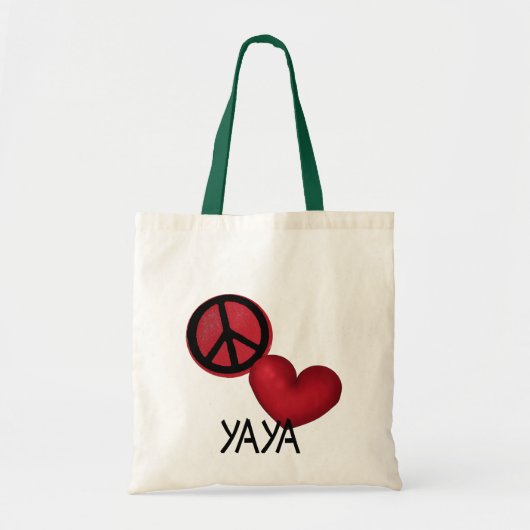 Peace Love YaYa Tote Bag (Voorkant)