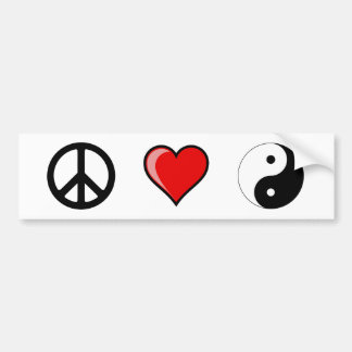 Peace Love Yin Yang Bumpersticker