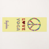 Peace Love Yoga Add Name Colorful Yogamat (Achterkant (horizontaal))
