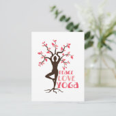 Peace Love Yoga Briefkaart (Staand voorkant)