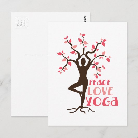 Peace Love Yoga Briefkaart (Voorkant / Achterkant)