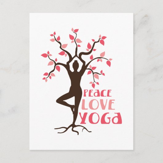Peace Love Yoga Briefkaart (Voorkant)