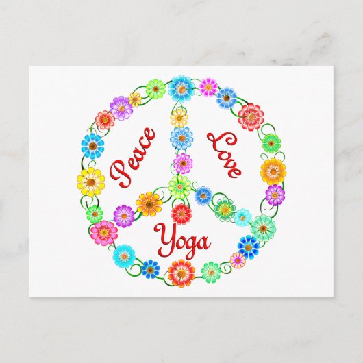 Peace Love Yoga Briefkaart (Voorkant)
