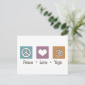 Peace Love Yoga Briefkaart (Staand voorkant)