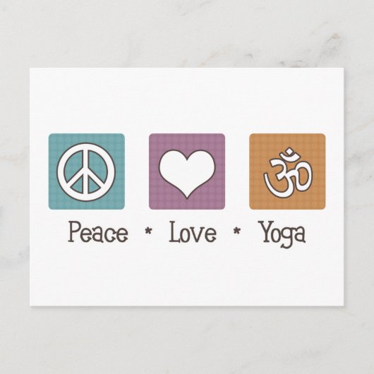 Peace Love Yoga Briefkaart (Voorkant)