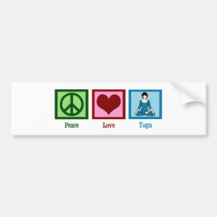 Peace Love Yoga Bumpersticker