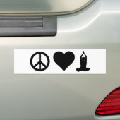 Peace Love Yoga Bumpersticker (Op auto)