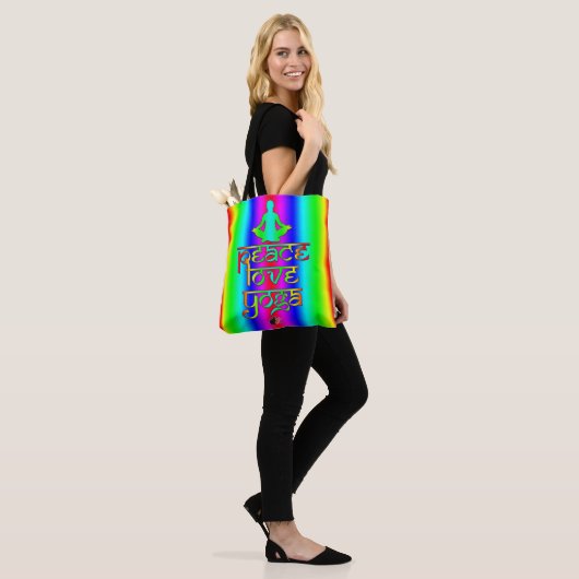 Peace Love Yoga Canvas tas (Op model)