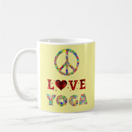 Peace Love Yoga Colorful Inspirerend Koffiemok