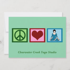 Peace Love Yoga Custom Studio Name Kerstmis Feestdagenkaart