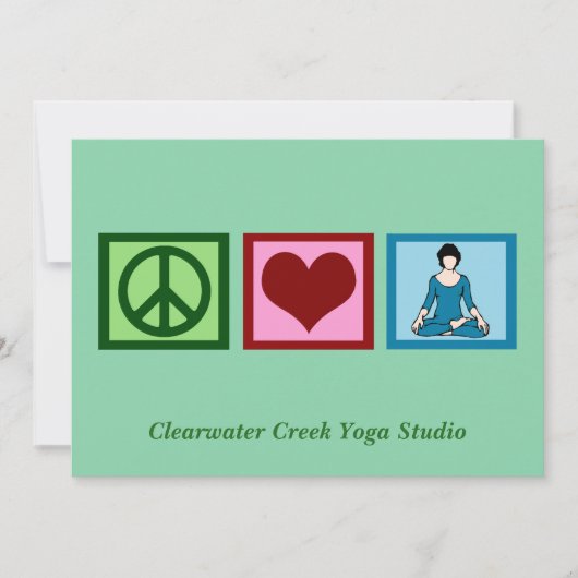Peace Love Yoga Custom Studio Name Kerstmis Feestdagenkaart (Voorkant)