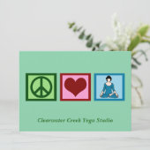 Peace Love Yoga Custom Studio Name Kerstmis Feestdagenkaart (Staand voorkant)