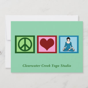 Peace Love Yoga Custom Studio Name Kerstmis Feestdagenkaart