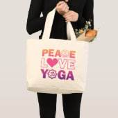 Peace Love Yoga Grote Tote Bag (Voorkant (product))