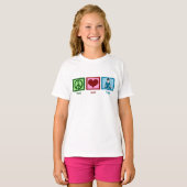 Peace Love Yoga Kinder T-shirt (Voorkant volledig)