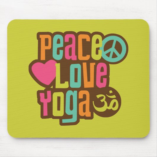 Peace Love Yoga Muismat (Voorkant)