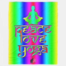 Peace Love Yoga Rainbow-intenties Fleece Deken