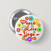 PEACE LOVE Yoga Ronde Button 5,7 Cm (Voorkant /achterkant)