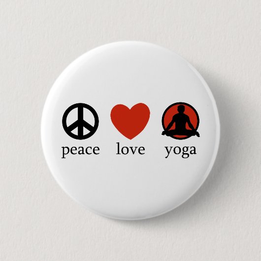 Peace Love Yoga Ronde Button 5,7 Cm (Voorkant)
