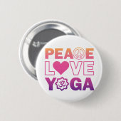 Peace Love Yoga Ronde Button 5,7 Cm (Voorkant /achterkant)